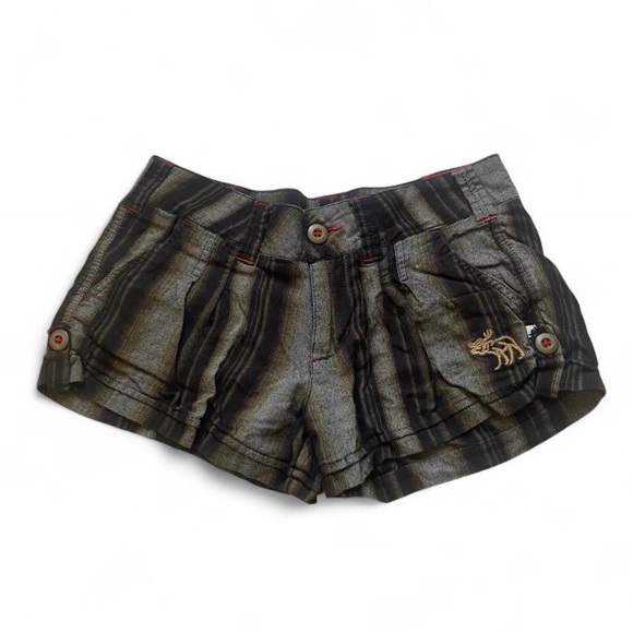Abercrombie & Fitch Pants - Abercrombie & Fitch Olive and Black Striped Women's Jean Shorts